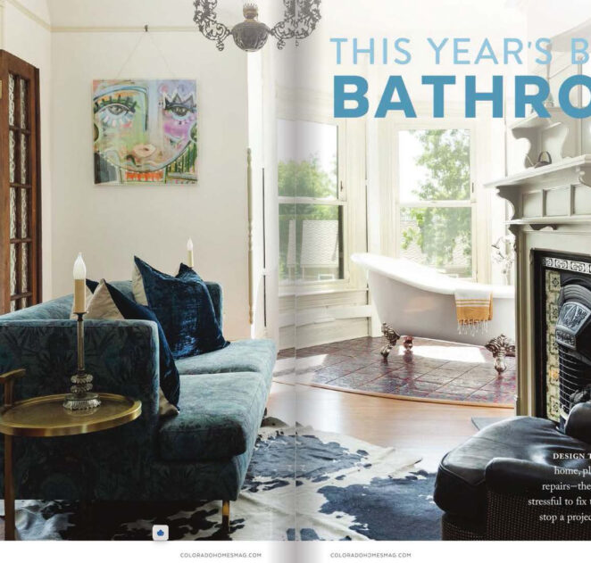 Colorado Homes Magazine Featuring rebaL design's Colorado Primary Bathroom design