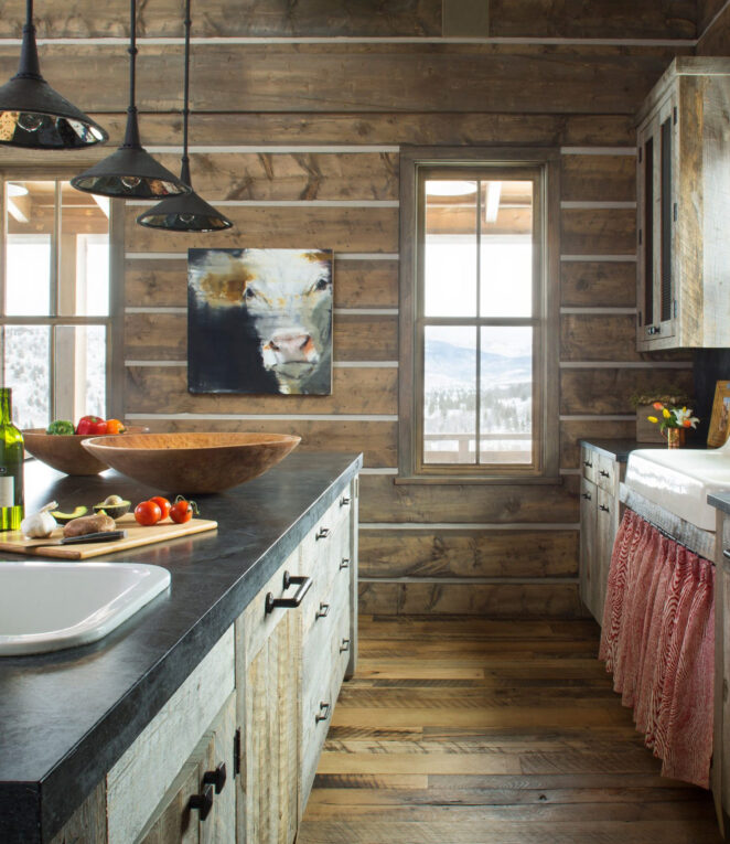 Modern Mountain/Rustic Kitchen, designed by rebaL design's Rebecca Kaufman, in a Colorado Ranch Cabin